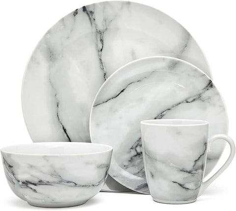 Silver Art Marble Design 16 Piece Dinner Set